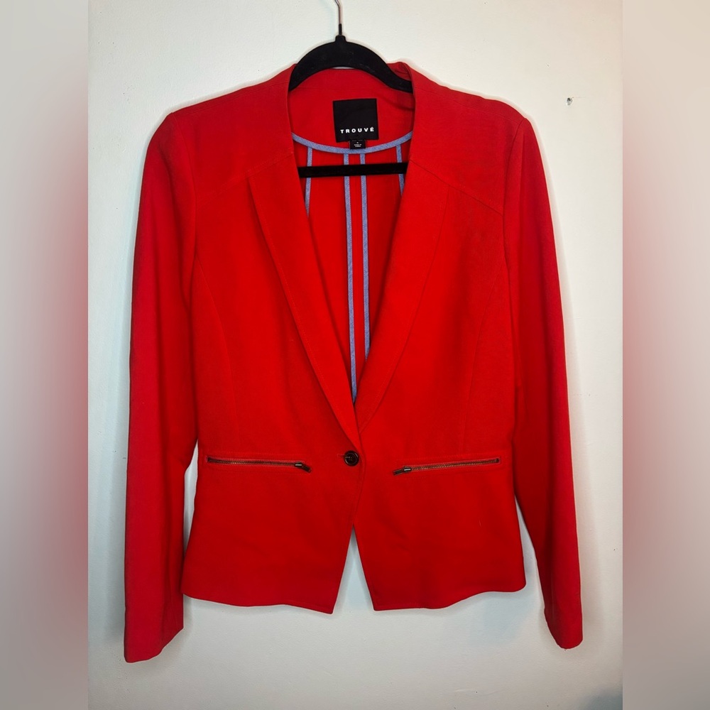 Trouve Red Blazer Jacket Size S